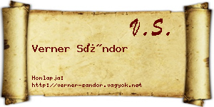 Verner Sándor névjegykártya