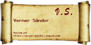Verner Sándor névjegykártya