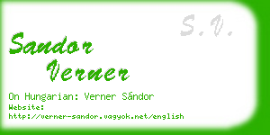 sandor verner business card