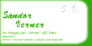 sandor verner business card